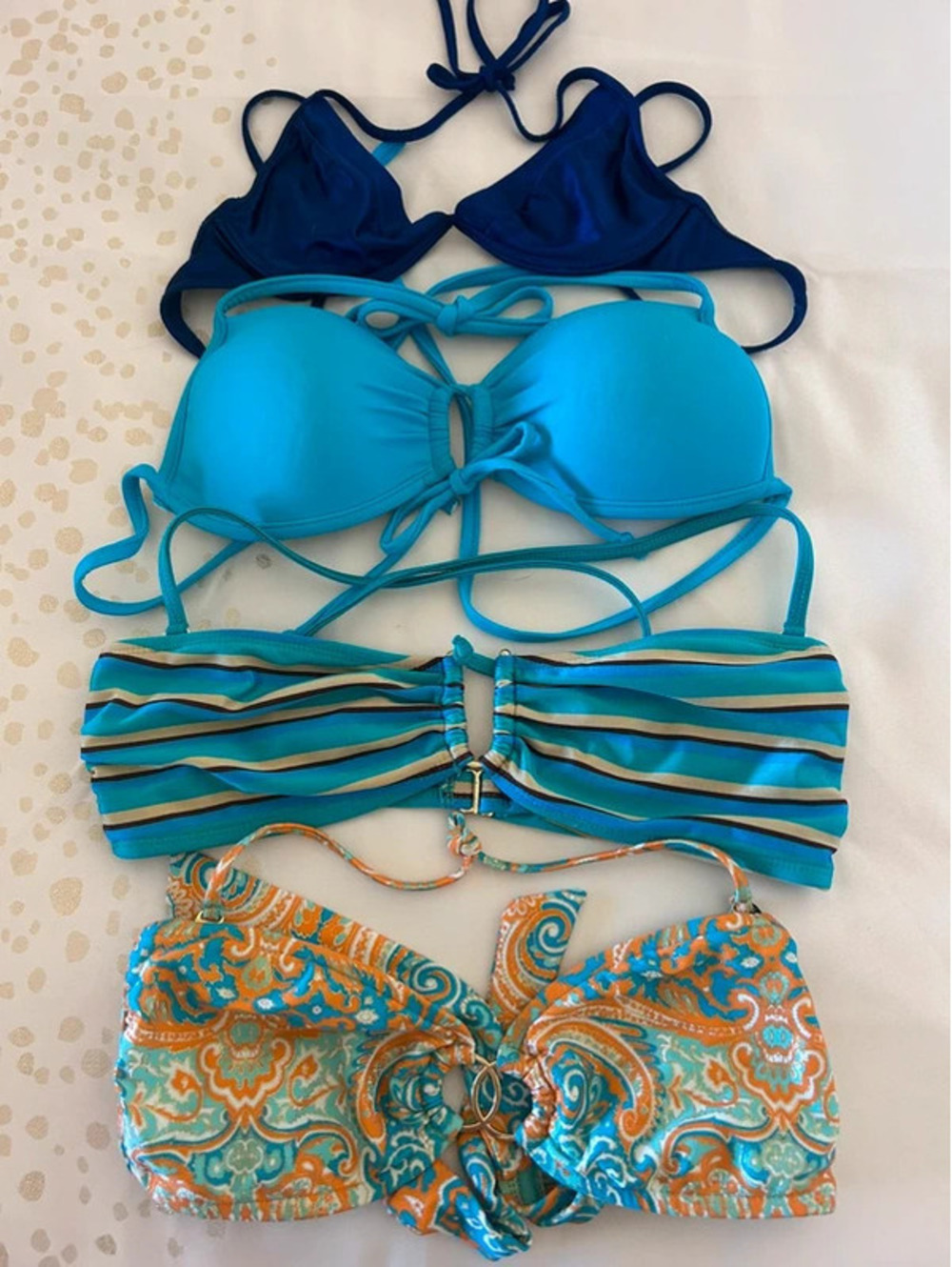 Bundle of 4 Blue Bikini Tops